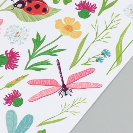 Interior color sticker "Flowers and insects" 30x60 cm-4