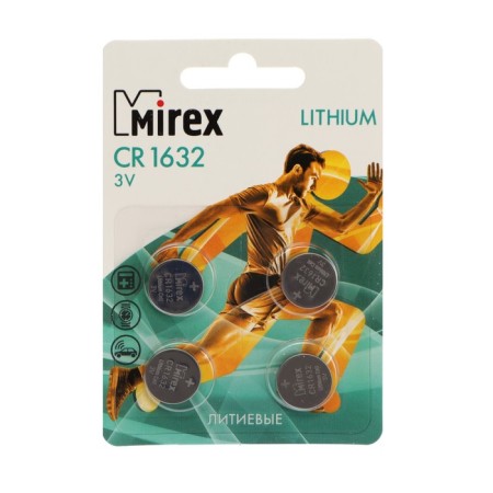 Battery lithium Mirex, CR1632-4BL, 3B, blister, 4 pcs.
