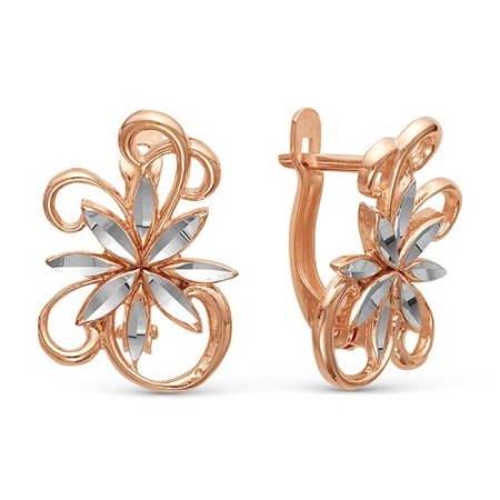 Earrings "Breath of the Wind", gilding