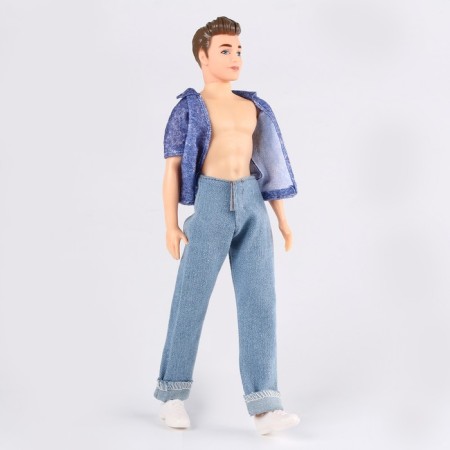Jeans for puppet men, length - 18 cm, blue color-4