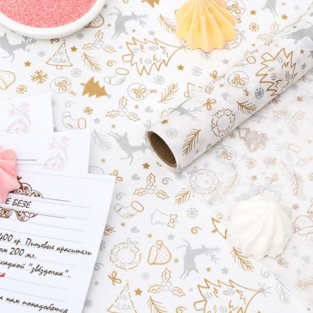Siliconized "Deer", silver, 0.38 x 5 m