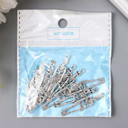 Decor for creativity Metal "Skeleton" silver 3.7x1 cm-3