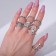 A set of rings 13 pieces of “Assorted” flowers, snake, size mix, color black silver