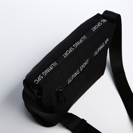 Youth bag with zipper, black color-6