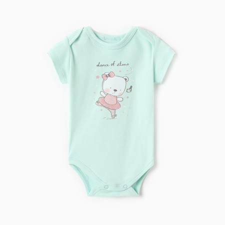Body baby with short sleeve, menthol color, height 62 cm
