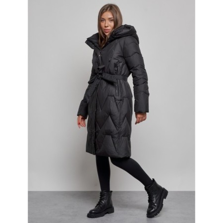 Coat insulated winter female, size 48, black color-2