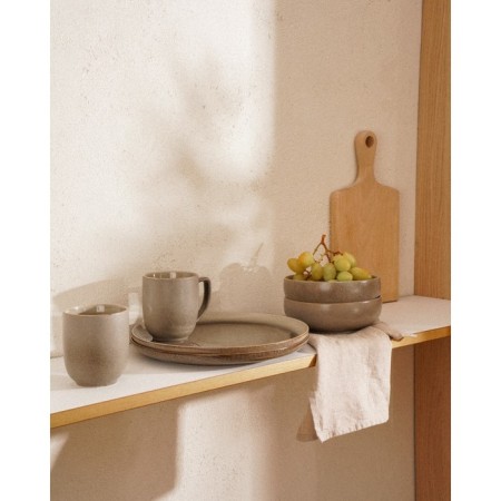 A set of porcelain plates SL Home "Molveno", D = 21.4 cm, brown color-7