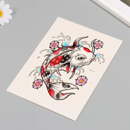 Tattoo on the body color "Carp" 26.1x14.6 cm-2