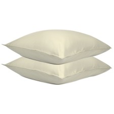 A set of two pillowcases of gray-beige satin with a brawing effect from the Essential 10 collection