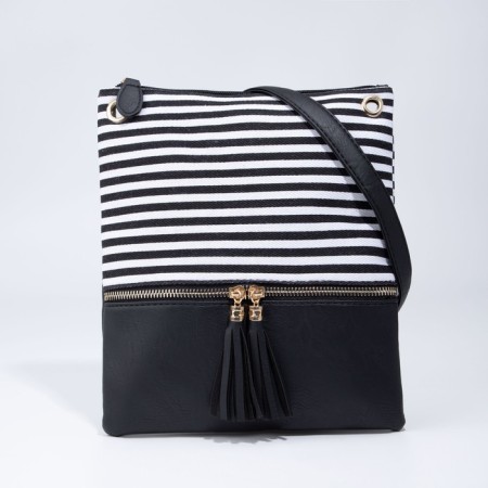 Bag Cross-Bodi with a zipper, black color