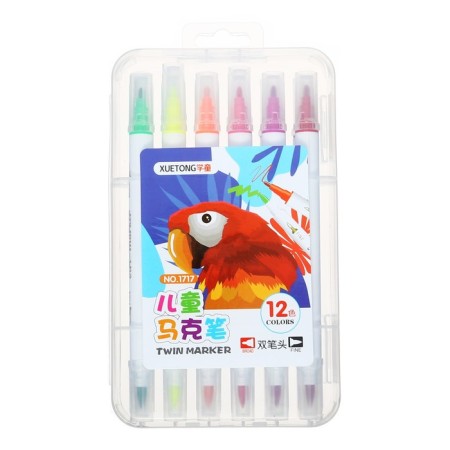 Set of markers 12 colors, bilateral, bullet and cystic tips-6