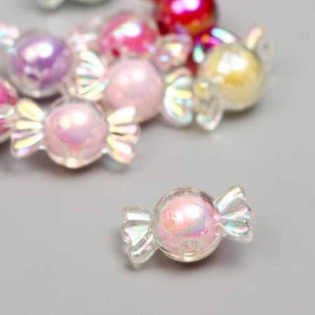 Beads for creativity plastic "Candy mother -of pearl" set 15 grams 2.2x1.2 cm-2