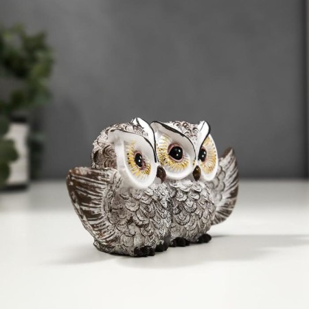 Souvenir Polystone "Owes - A hug, with golden eyes" 6.5x13x3.5 cm-2