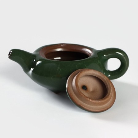 A set for the tea ceremony ceramic "lunar stone", 7 objects: kettle 150 ml, 6 PIAL 50 ml, green color-3