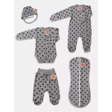 Clothing kit for children's topics "Starfall", 5 items, height 56 ​​cm, color gray color