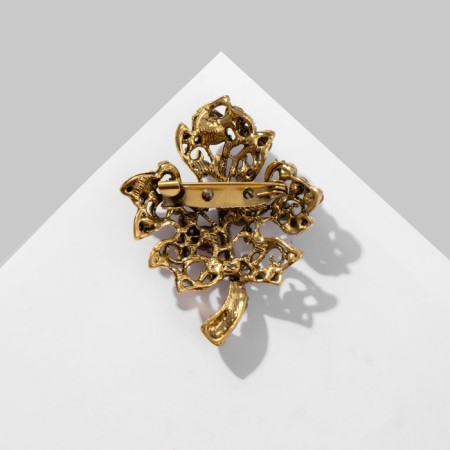 Brooch "Mine Leaf" openwork, colored in black gold-1