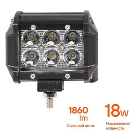 LED headlight (beam) two -row AIRLINE, 6LED directed light, 18 W, 98x78x65, 12/24V 1021-1
