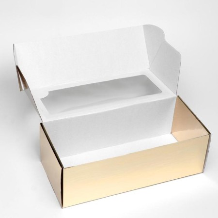 Self -charged box, with a window, gold, 16 x 35 x 12 cm-1