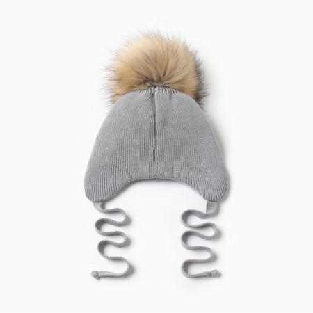 Children's hat with insulation, rn 35-40, gray color-2