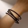 Unisex Bracelet "Leather Weaving", brown color with silver, 82 cm