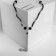 Set 2 objects: earrings, “unison” beads with accuracy, black color in silver, 60 cm