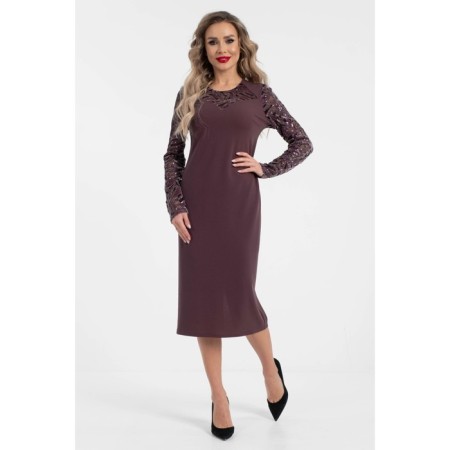 Women's dress, size 42, brown color-4