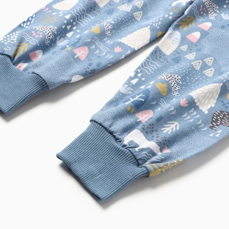 Pajamas for a boy, gray/indigo color, height 92 cm-8