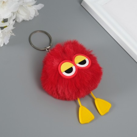 Fluffy on the “hard worker” ring Red 7.6x6x6 cm-2