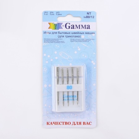 Needles for household sewing machines, for knitwear, No. 80/12, 5 pcs, NT-3