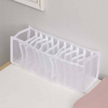 Organizer for storage of underwear "Pollen", 11 departments, 32 × 10 × 12 cm, white color-1