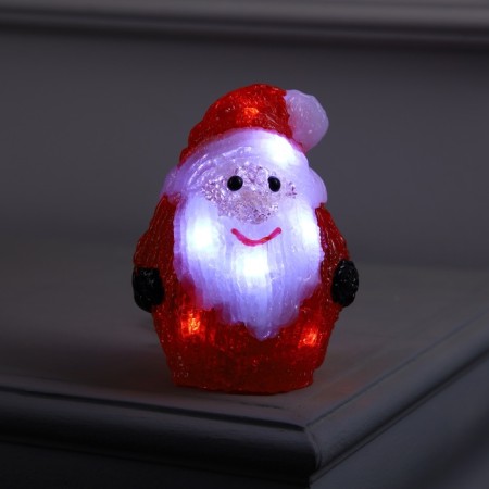 Figure Acryl. "Santa Claus" 15 cm, 10led, AAX2 (not in set.), White