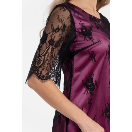 Female dress, size 42, black color, pink-1