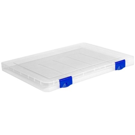 A4 document folder, with blue latches, 230 x 305 x 23 mm, transparent case-5