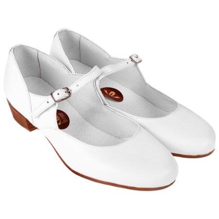 Folk women's shoes, insole length 23.5 cm, white color