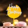Topper "Happy Birthday", round, white-golden color