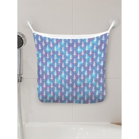 Organizer in a bathtub on suction cups "coniferous forest", for storing toys and trifles, size 33x39 cm