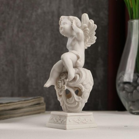 Polystone souvenir "Snowthrough angel on the openwork heart" 13x6x5.5 cm-1