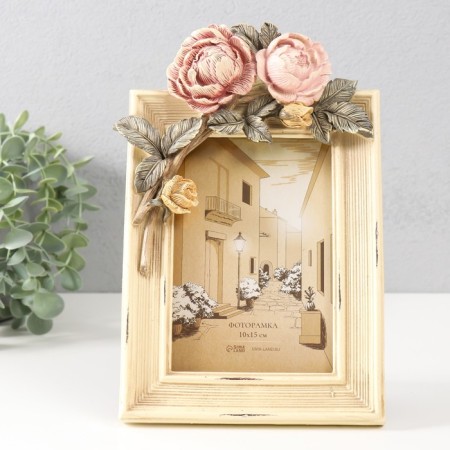 Polystone photo frame 10x15 cm "Tree peonies" 16,1x3.7x24.1 cm