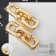Earrings Metal "Chain" straight angles, 3 links, color gold