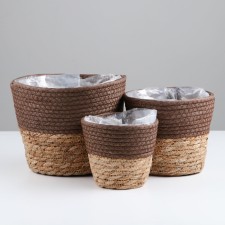 A set of baskets of 3 pcs, D20XH16, D16XH15, D12XH11 cm, Rogoz