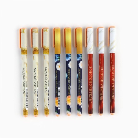 Pen Plastic with a cap software "Teacher", mix, blue paste 0.7 mm-3