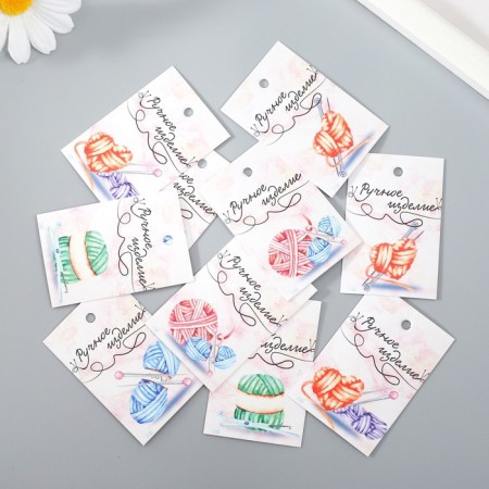 Cardboard Biro "Handmade. Block" set 10 pcs (5 types) 4x6 cm-1
