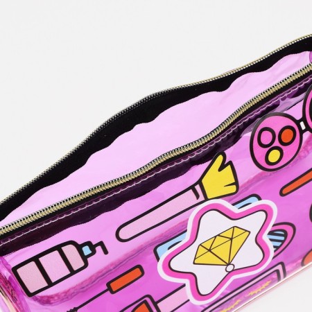 Cosmetic bag on lightning, with a pen, purple color-2