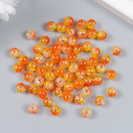 Beads for creativity Plastic "LEARD BUST Red-yellow" set 20 grams 0.8x0.8x0.8 cm-1