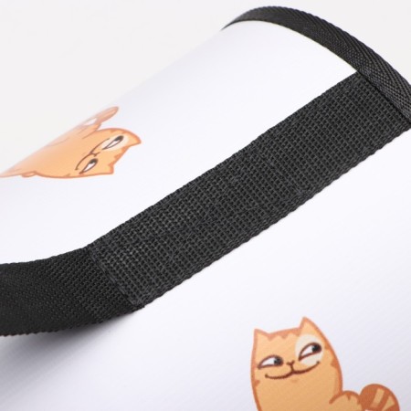 Bag - Frame -45 x 25 x 30 cm, white with cats.-9