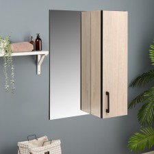 Santana 50 bathroom mirror, oak, Santana Light, 50 x 70 x 16 cm