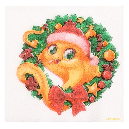 New Year's napkins “Happy New Year: Wreath”, single -layer, 24x24 cm, 20 pcs.-3