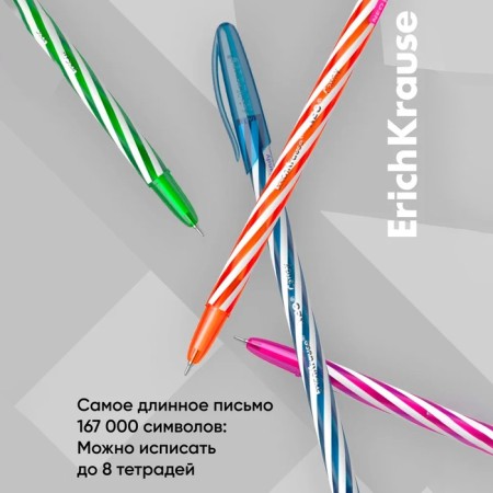 A set of ballpoint pens Erichkrause Neo Candy, 4 pieces, needle node 0.7 mm, blue ink, MIX case-5