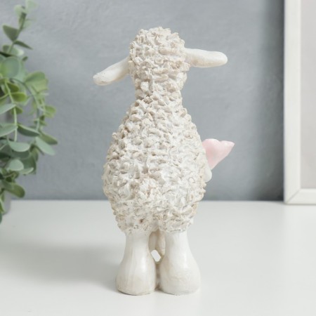 Polystone souvenir "lambs with baby and flower" 17x11.5x9 cm-2