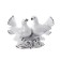 Souvenir "2 white pigeons" with rhinestones 9x12 cm